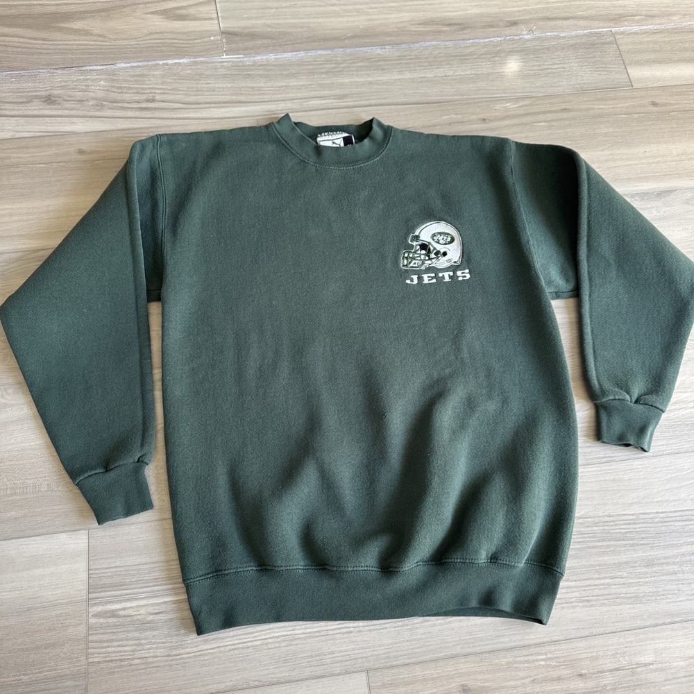 Vintage 90s Puma New‎ York Jets NFL Football Crewneck Pullover Sweatshirt Medium